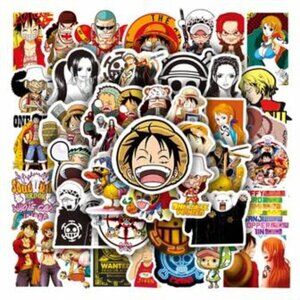 50 Pcs One Piece Waterproof Anime Sticker PVC Material Car Decals Left Stickers
